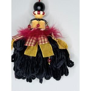 Decorative Tassell Black, Yellow, Red Checked Ribbon Kelly Paulk for Silvestri